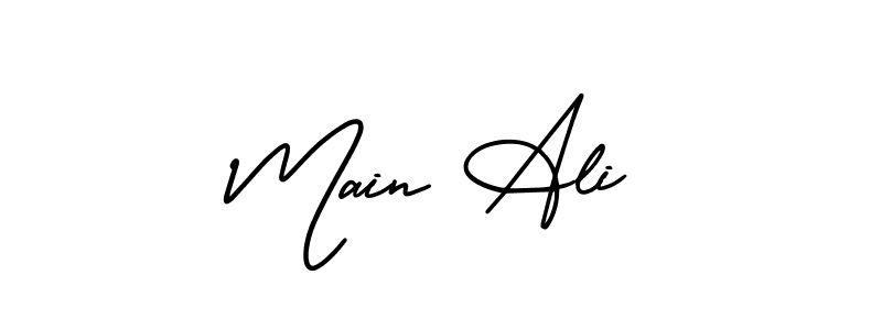 Similarly AmerikaSignatureDemo-Regular is the best handwritten signature design. Signature creator online .You can use it as an online autograph creator for name Main Ali. Main Ali signature style 3 images and pictures png