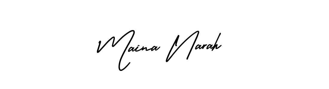 Make a short Maina Narah signature style. Manage your documents anywhere anytime using AmerikaSignatureDemo-Regular. Create and add eSignatures, submit forms, share and send files easily. Maina Narah signature style 3 images and pictures png