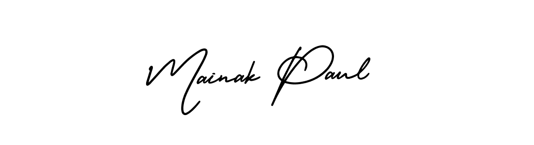 This is the best signature style for the Mainak Paul name. Also you like these signature font (AmerikaSignatureDemo-Regular). Mix name signature. Mainak Paul signature style 3 images and pictures png