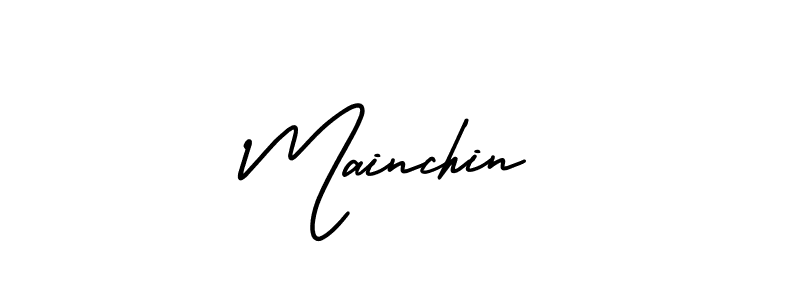 How to make Mainchin name signature. Use AmerikaSignatureDemo-Regular style for creating short signs online. This is the latest handwritten sign. Mainchin signature style 3 images and pictures png