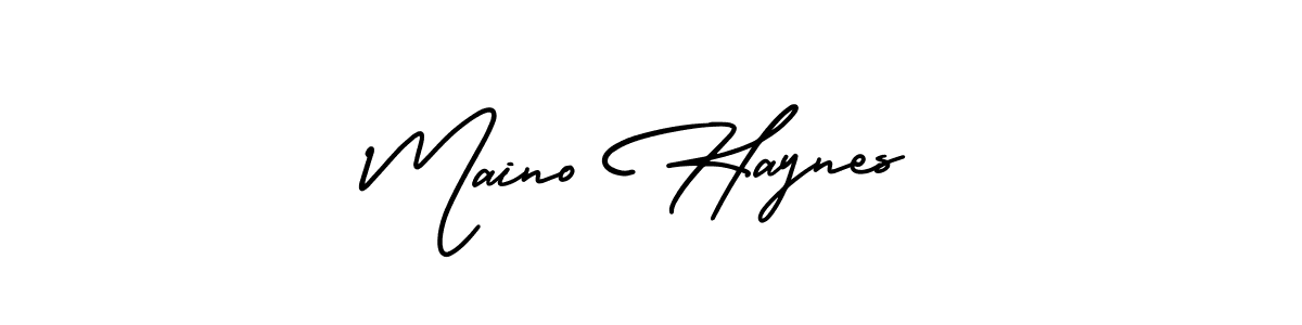 Maino Haynes stylish signature style. Best Handwritten Sign (AmerikaSignatureDemo-Regular) for my name. Handwritten Signature Collection Ideas for my name Maino Haynes. Maino Haynes signature style 3 images and pictures png