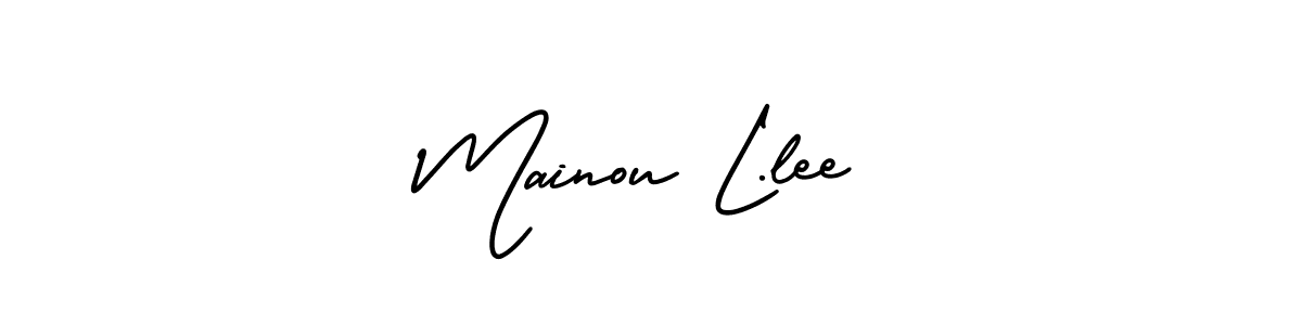 Mainou L.lee stylish signature style. Best Handwritten Sign (AmerikaSignatureDemo-Regular) for my name. Handwritten Signature Collection Ideas for my name Mainou L.lee. Mainou L.lee signature style 3 images and pictures png