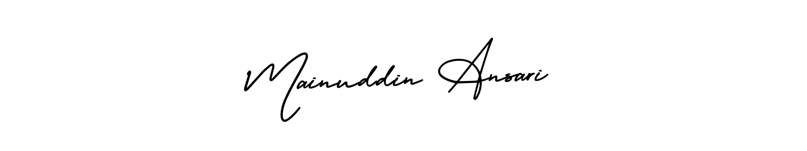 How to make Mainuddin Ansari signature? AmerikaSignatureDemo-Regular is a professional autograph style. Create handwritten signature for Mainuddin Ansari name. Mainuddin Ansari signature style 3 images and pictures png