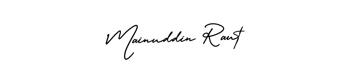 It looks lik you need a new signature style for name Mainuddin Raut. Design unique handwritten (AmerikaSignatureDemo-Regular) signature with our free signature maker in just a few clicks. Mainuddin Raut signature style 3 images and pictures png