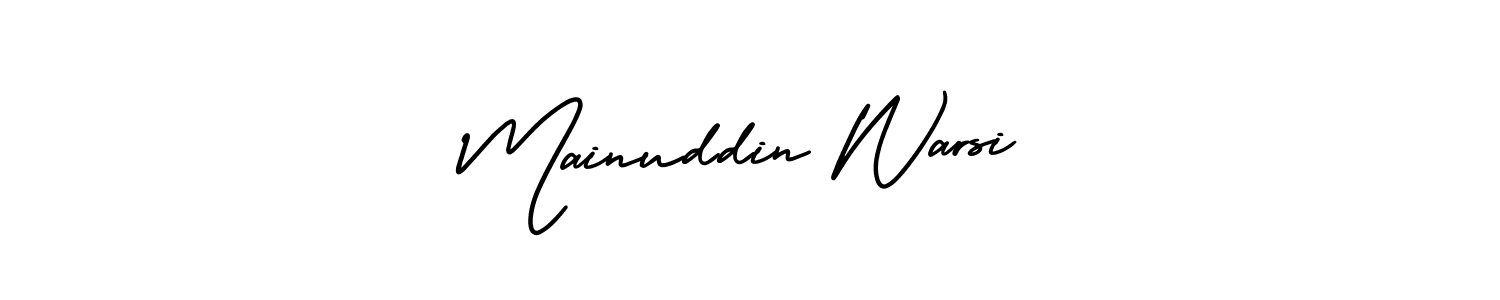 Make a beautiful signature design for name Mainuddin Warsi. With this signature (AmerikaSignatureDemo-Regular) style, you can create a handwritten signature for free. Mainuddin Warsi signature style 3 images and pictures png