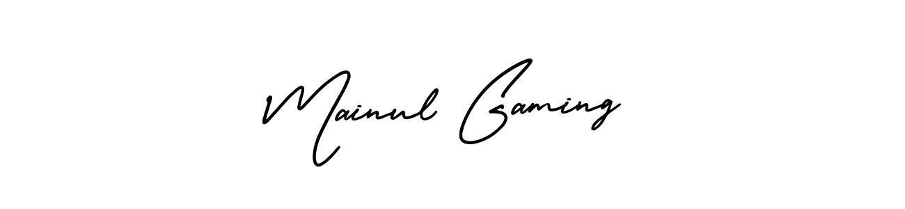 How to make Mainul Gaming name signature. Use AmerikaSignatureDemo-Regular style for creating short signs online. This is the latest handwritten sign. Mainul Gaming signature style 3 images and pictures png
