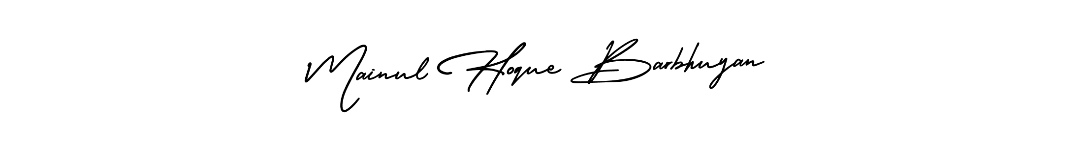 How to make Mainul Hoque Barbhuyan signature? AmerikaSignatureDemo-Regular is a professional autograph style. Create handwritten signature for Mainul Hoque Barbhuyan name. Mainul Hoque Barbhuyan signature style 3 images and pictures png