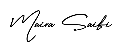 Elevate your brand with a stunning Maira Saifi eSignature. The AmerikaSignatureDemo-Regular style provides a balanced, flowing aesthetic for everyday signing. Maira Saifi signature style 3 images and pictures png