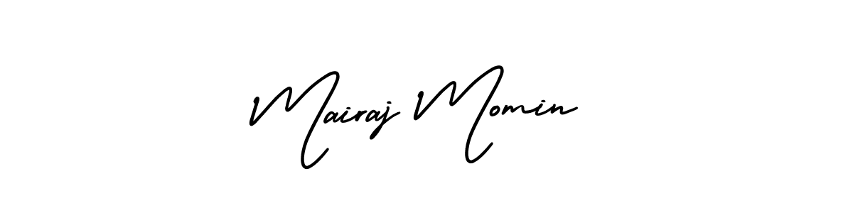 You should practise on your own different ways (AmerikaSignatureDemo-Regular) to write your name (Mairaj Momin) in signature. don't let someone else do it for you. Mairaj Momin signature style 3 images and pictures png