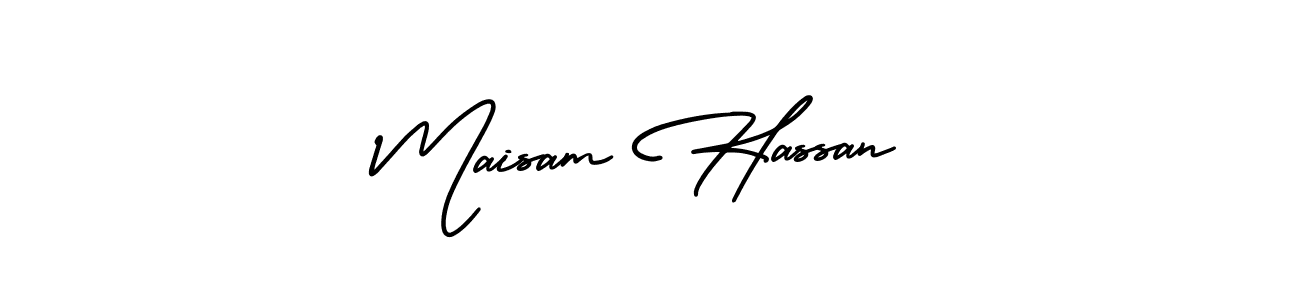 Create a beautiful signature design for name Maisam Hassan. With this signature (AmerikaSignatureDemo-Regular) fonts, you can make a handwritten signature for free. Maisam Hassan signature style 3 images and pictures png