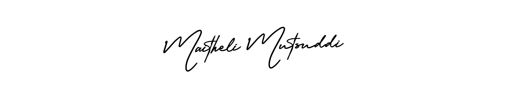 How to make Maitheli Mutsuddi signature? AmerikaSignatureDemo-Regular is a professional autograph style. Create handwritten signature for Maitheli Mutsuddi name. Maitheli Mutsuddi signature style 3 images and pictures png
