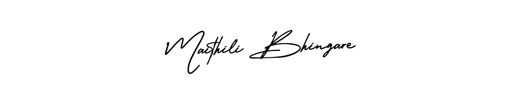 Maithili Bhingare stylish signature style. Best Handwritten Sign (AmerikaSignatureDemo-Regular) for my name. Handwritten Signature Collection Ideas for my name Maithili Bhingare. Maithili Bhingare signature style 3 images and pictures png