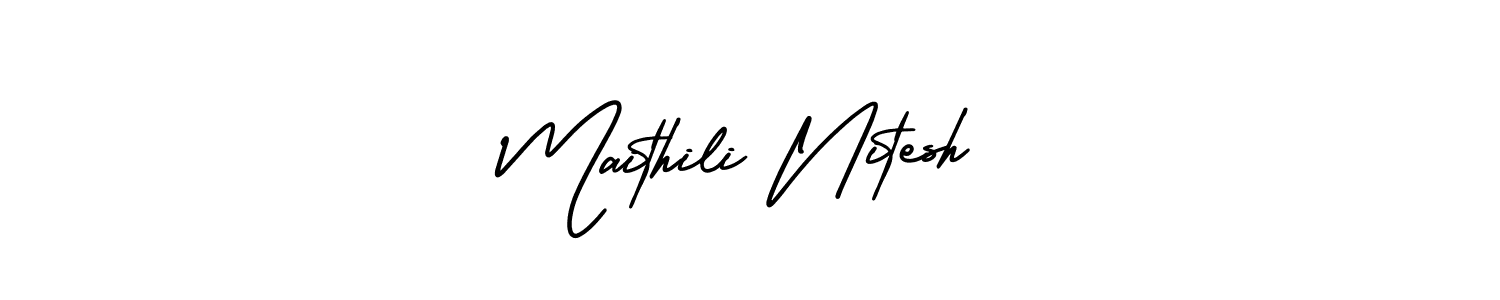 You can use this online signature creator to create a handwritten signature for the name Maithili Nitesh. This is the best online autograph maker. Maithili Nitesh signature style 3 images and pictures png