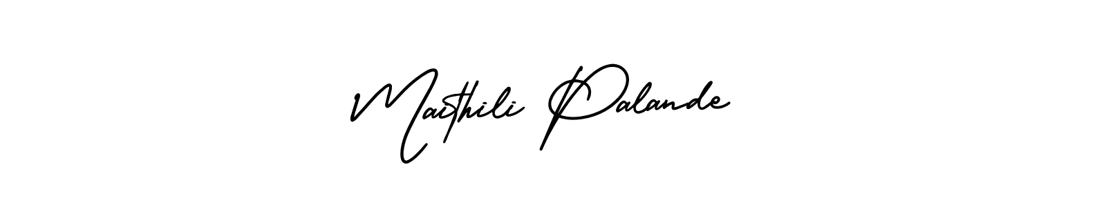 How to Draw Maithili Palande signature style? AmerikaSignatureDemo-Regular is a latest design signature styles for name Maithili Palande. Maithili Palande signature style 3 images and pictures png