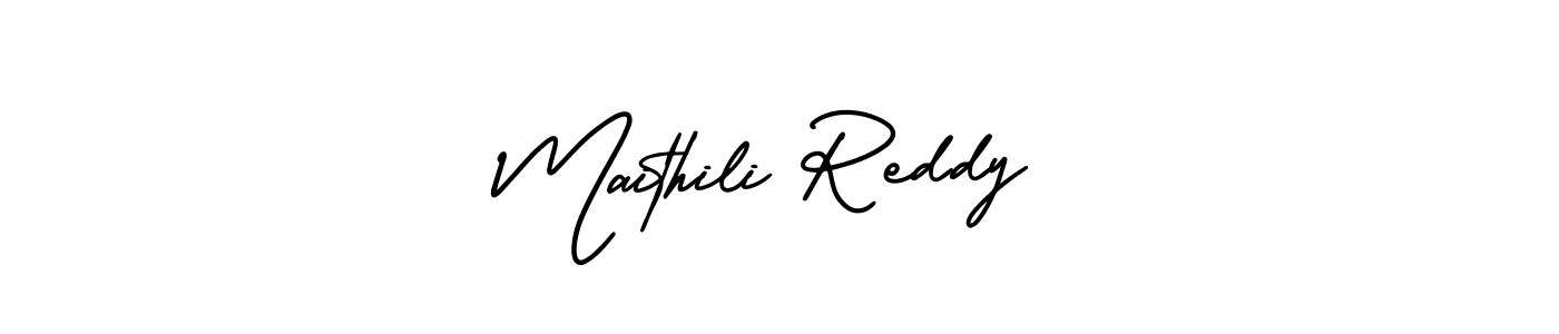 Create a beautiful signature design for name Maithili Reddy. With this signature (AmerikaSignatureDemo-Regular) fonts, you can make a handwritten signature for free. Maithili Reddy signature style 3 images and pictures png