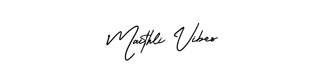 It looks lik you need a new signature style for name Maithli Vibes. Design unique handwritten (AmerikaSignatureDemo-Regular) signature with our free signature maker in just a few clicks. Maithli Vibes signature style 3 images and pictures png
