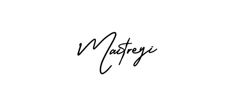 The best way (AmerikaSignatureDemo-Regular) to make a short signature is to pick only two or three words in your name. The name Maitreyi include a total of six letters. For converting this name. Maitreyi signature style 3 images and pictures png