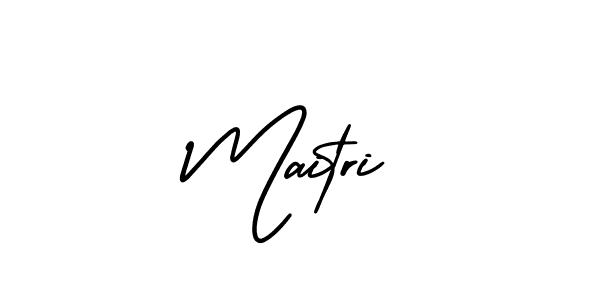 You should practise on your own different ways (AmerikaSignatureDemo-Regular) to write your name (Maitri) in signature. don't let someone else do it for you. Maitri signature style 3 images and pictures png