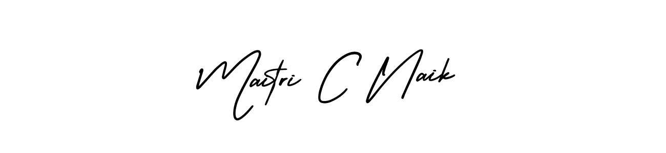 AmerikaSignatureDemo-Regular is a professional signature style that is perfect for those who want to add a touch of class to their signature. It is also a great choice for those who want to make their signature more unique. Get Maitri C Naik name to fancy signature for free. Maitri C Naik signature style 3 images and pictures png