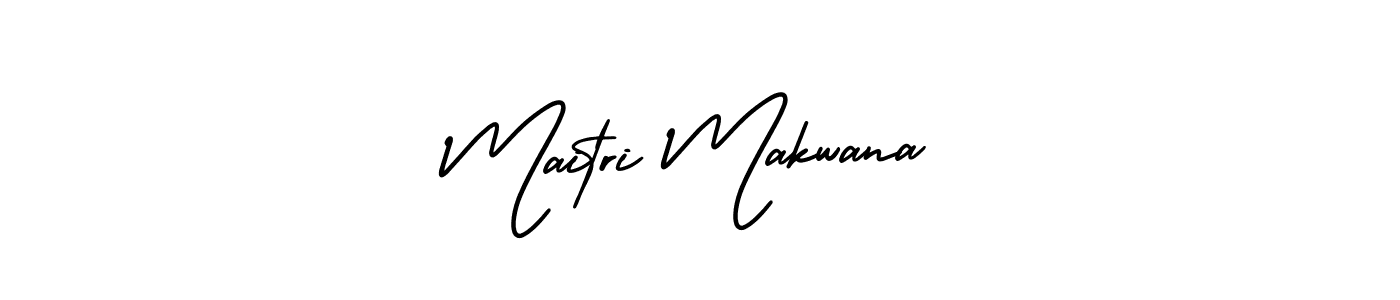 How to make Maitri Makwana name signature. Use AmerikaSignatureDemo-Regular style for creating short signs online. This is the latest handwritten sign. Maitri Makwana signature style 3 images and pictures png