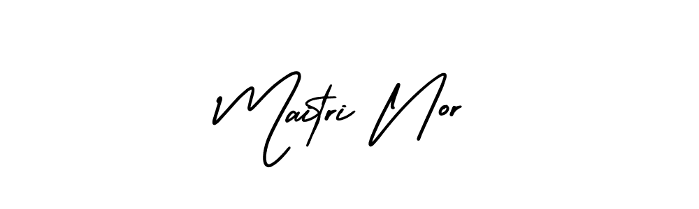 Make a beautiful signature design for name Maitri Nor. With this signature (AmerikaSignatureDemo-Regular) style, you can create a handwritten signature for free. Maitri Nor signature style 3 images and pictures png