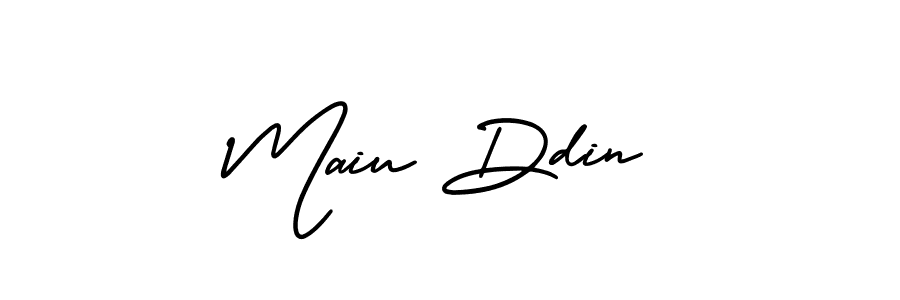 Design your own signature with our free online signature maker. With this signature software, you can create a handwritten (AmerikaSignatureDemo-Regular) signature for name Maiu Ddin. Maiu Ddin signature style 3 images and pictures png