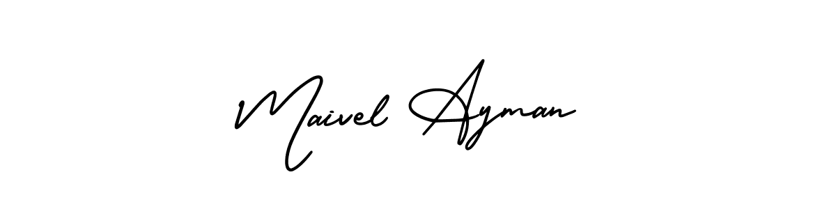 Maivel Ayman stylish signature style. Best Handwritten Sign (AmerikaSignatureDemo-Regular) for my name. Handwritten Signature Collection Ideas for my name Maivel Ayman. Maivel Ayman signature style 3 images and pictures png