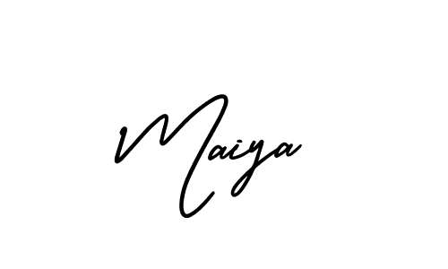 Use a signature maker to create a handwritten signature online. With this signature software, you can design (AmerikaSignatureDemo-Regular) your own signature for name Maiya. Maiya signature style 3 images and pictures png