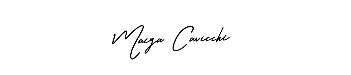 Make a beautiful signature design for name Maiya Cavicchi. With this signature (AmerikaSignatureDemo-Regular) style, you can create a handwritten signature for free. Maiya Cavicchi signature style 3 images and pictures png