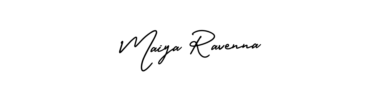 How to make Maiya Ravenna name signature. Use AmerikaSignatureDemo-Regular style for creating short signs online. This is the latest handwritten sign. Maiya Ravenna signature style 3 images and pictures png