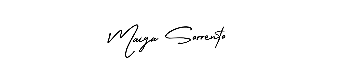 How to Draw Maiya Sorrento signature style? AmerikaSignatureDemo-Regular is a latest design signature styles for name Maiya Sorrento. Maiya Sorrento signature style 3 images and pictures png
