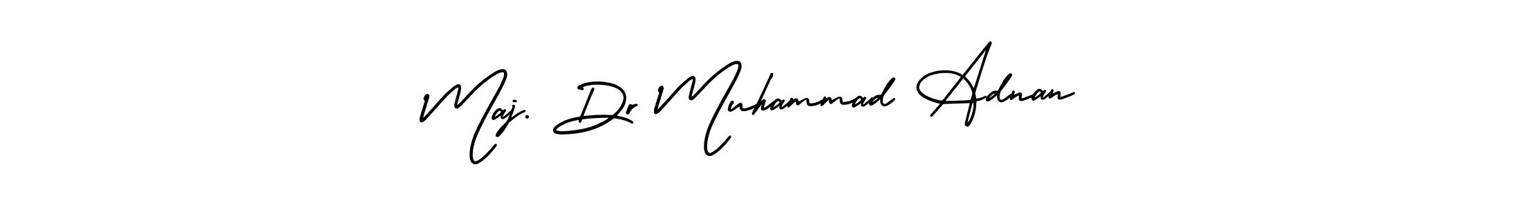 Similarly AmerikaSignatureDemo-Regular is the best handwritten signature design. Signature creator online .You can use it as an online autograph creator for name Maj. Dr Muhammad Adnan. Maj. Dr Muhammad Adnan signature style 3 images and pictures png