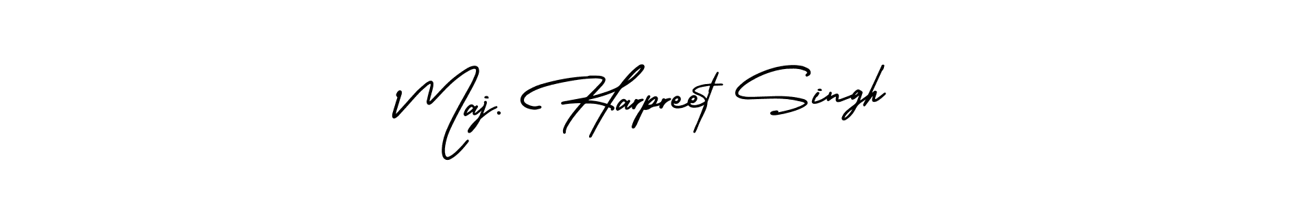 AmerikaSignatureDemo-Regular is a professional signature style that is perfect for those who want to add a touch of class to their signature. It is also a great choice for those who want to make their signature more unique. Get Maj. Harpreet Singh name to fancy signature for free. Maj. Harpreet Singh signature style 3 images and pictures png