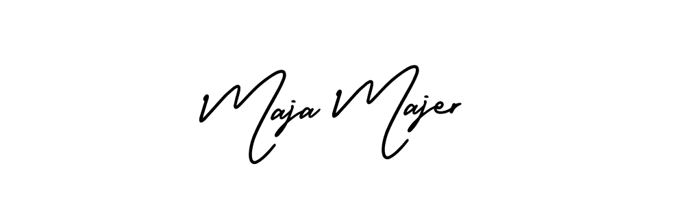 You should practise on your own different ways (AmerikaSignatureDemo-Regular) to write your name (Maja Majer) in signature. don't let someone else do it for you. Maja Majer signature style 3 images and pictures png