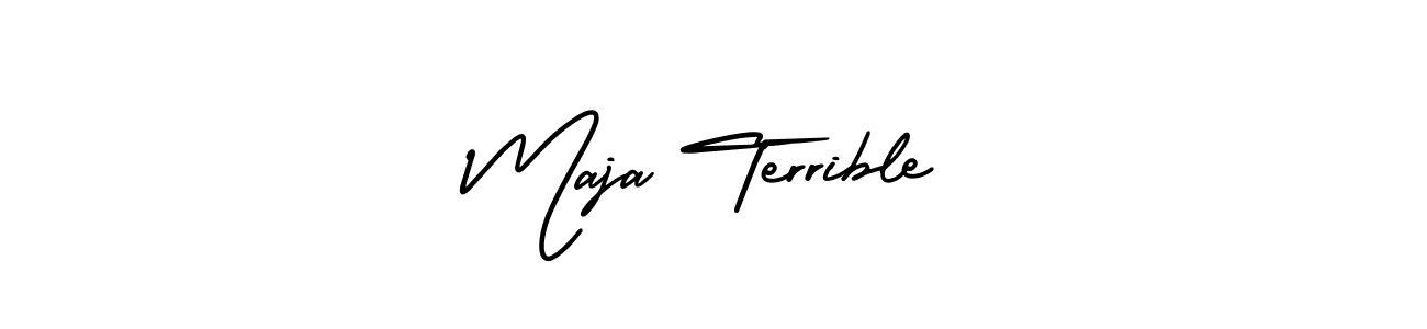 How to make Maja Terrible name signature. Use AmerikaSignatureDemo-Regular style for creating short signs online. This is the latest handwritten sign. Maja Terrible signature style 3 images and pictures png