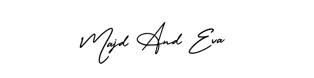 It looks lik you need a new signature style for name Majd And Eva. Design unique handwritten (AmerikaSignatureDemo-Regular) signature with our free signature maker in just a few clicks. Majd And Eva signature style 3 images and pictures png