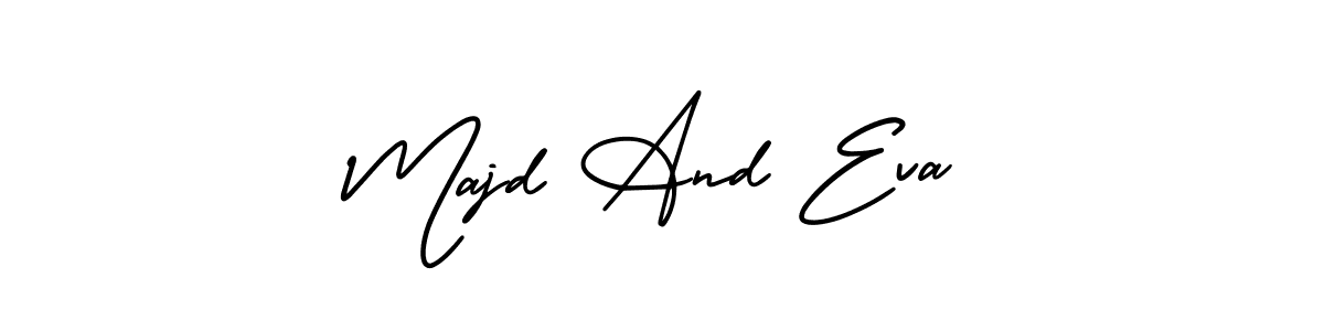 It looks lik you need a new signature style for name Majd And Eva. Design unique handwritten (AmerikaSignatureDemo-Regular) signature with our free signature maker in just a few clicks. Majd And Eva signature style 3 images and pictures png