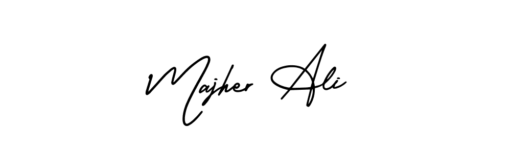 Use a signature maker to create a handwritten signature online. With this signature software, you can design (AmerikaSignatureDemo-Regular) your own signature for name Majher Ali. Majher Ali signature style 3 images and pictures png