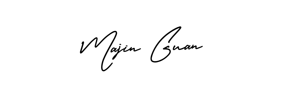 Make a beautiful signature design for name Majin Guan. With this signature (AmerikaSignatureDemo-Regular) style, you can create a handwritten signature for free. Majin Guan signature style 3 images and pictures png