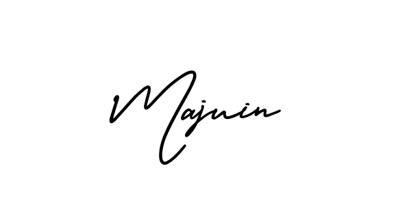 You should practise on your own different ways (AmerikaSignatureDemo-Regular) to write your name (Majuin) in signature. don't let someone else do it for you. Majuin signature style 3 images and pictures png