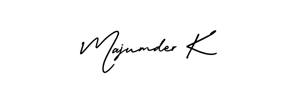 How to make Majumder K name signature. Use AmerikaSignatureDemo-Regular style for creating short signs online. This is the latest handwritten sign. Majumder K signature style 3 images and pictures png