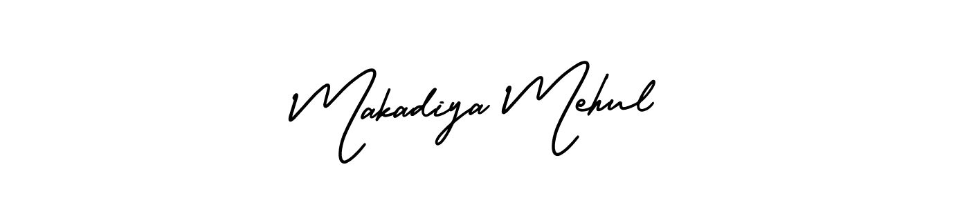 How to make Makadiya Mehul name signature. Use AmerikaSignatureDemo-Regular style for creating short signs online. This is the latest handwritten sign. Makadiya Mehul signature style 3 images and pictures png