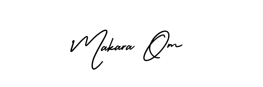 Makara Om stylish signature style. Best Handwritten Sign (AmerikaSignatureDemo-Regular) for my name. Handwritten Signature Collection Ideas for my name Makara Om. Makara Om signature style 3 images and pictures png