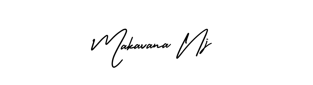 if you are searching for the best signature style for your name Makavana Nj. so please give up your signature search. here we have designed multiple signature styles  using AmerikaSignatureDemo-Regular. Makavana Nj signature style 3 images and pictures png