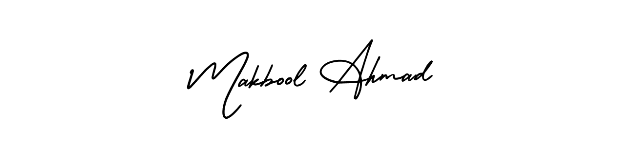 How to make Makbool Ahmad name signature. Use AmerikaSignatureDemo-Regular style for creating short signs online. This is the latest handwritten sign. Makbool Ahmad signature style 3 images and pictures png