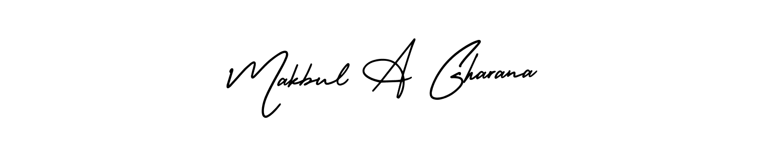 Design your own signature with our free online signature maker. With this signature software, you can create a handwritten (AmerikaSignatureDemo-Regular) signature for name Makbul A Gharana. Makbul A Gharana signature style 3 images and pictures png