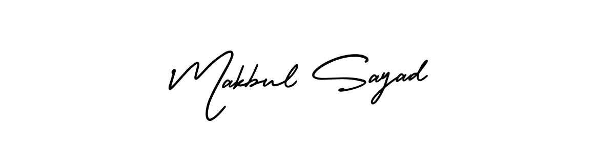 Make a beautiful signature design for name Makbul Sayad. With this signature (AmerikaSignatureDemo-Regular) style, you can create a handwritten signature for free. Makbul Sayad signature style 3 images and pictures png