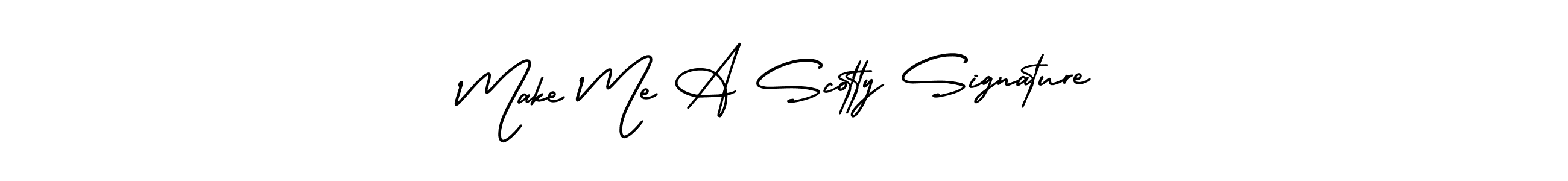 You should practise on your own different ways (AmerikaSignatureDemo-Regular) to write your name (Make Me A Scotty Signature) in signature. don't let someone else do it for you. Make Me A Scotty Signature signature style 3 images and pictures png