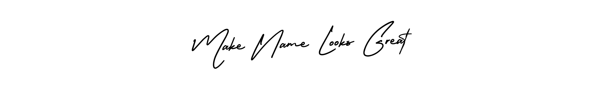 How to Draw Make Name Looks Great signature style? AmerikaSignatureDemo-Regular is a latest design signature styles for name Make Name Looks Great. Make Name Looks Great signature style 3 images and pictures png