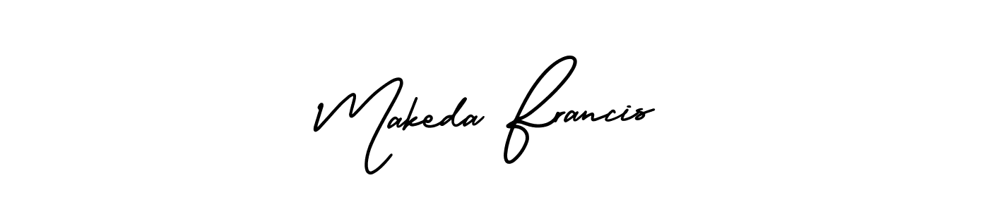 AmerikaSignatureDemo-Regular is a professional signature style that is perfect for those who want to add a touch of class to their signature. It is also a great choice for those who want to make their signature more unique. Get Makeda Francis name to fancy signature for free. Makeda Francis signature style 3 images and pictures png